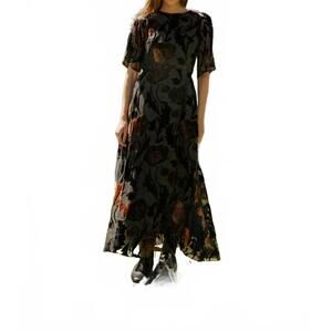NEW TRAFFIC PEOPLE burnout millie dress in black
